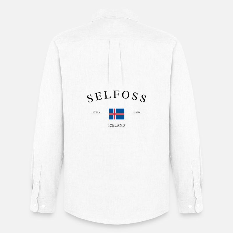 Selfoss Island – Urlaub Souvenir & Geschenk - Männer Oxford Hemd von Stanley/Stella - Weiß