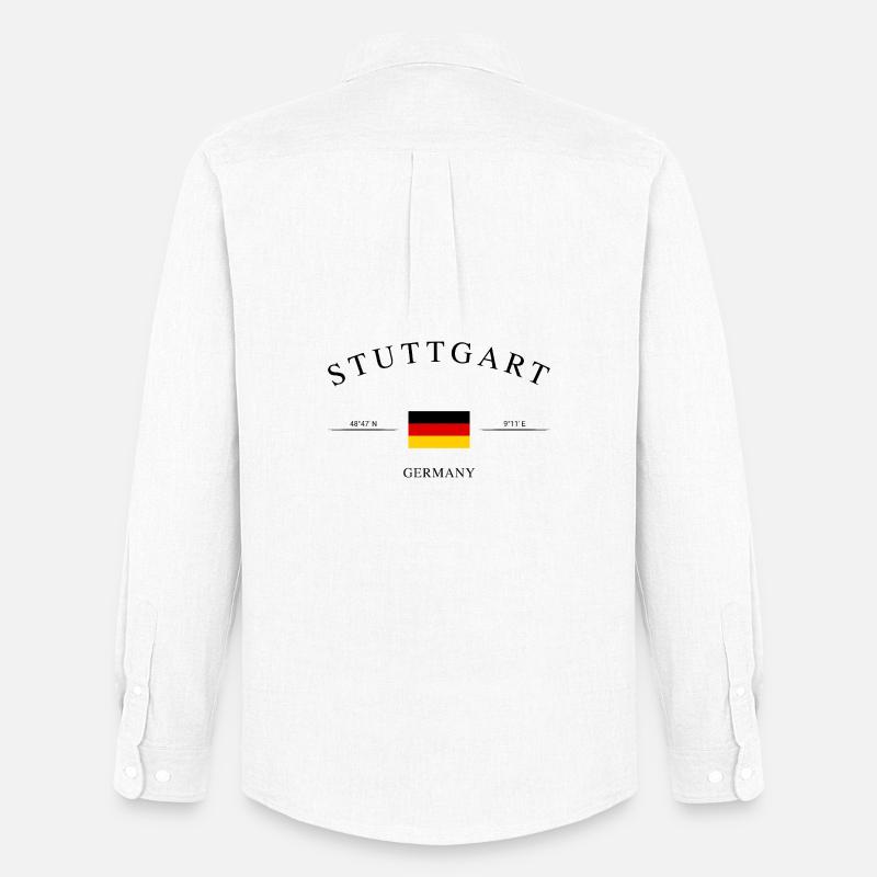 Stuttgart Deutschland – Urlaub Souvenir & Geschenk - Männer Oxford Hemd von Stanley/Stella - Weiß