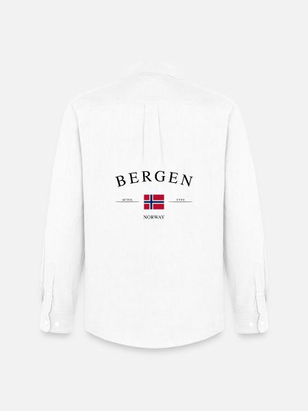 Bergen Norway – Holiday Souvenir & Gift - Men's Oxford Shirt by Stanley/Stella - white