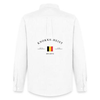 Knokke-Heist Belgien – Urlaub Souvenir & Geschenk - Männer Oxford Hemd von Stanley/Stella - Weiß - Hinten - AI Model Male 185 dark (185cm)