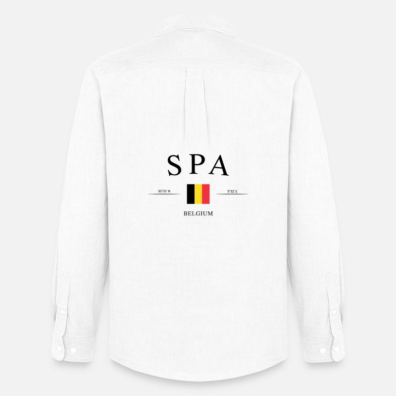 Spa Belgien – Urlaub Souvenir & Geschenk - Männer Oxford Hemd von Stanley/Stella - Weiß