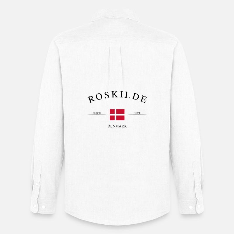 Roskilde Dänemark – Urlaub Souvenir & Geschenk - Männer Oxford Hemd von Stanley/Stella - Weiß