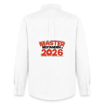Master 2026 Masterabschluss Promotion Sponsion - Männer Oxford Hemd von Stanley/Stella - Weiß - Hinten - AI Model Male 185 dark (185cm)