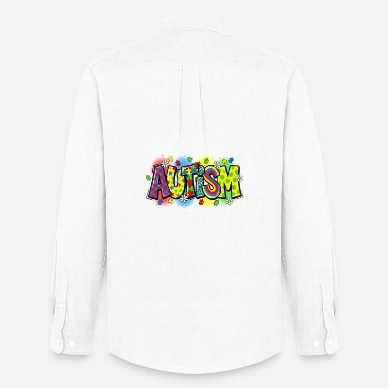 Autism Awareness Puzzle Regenbogen Design - Männer Oxford Hemd von Stanley/Stella - Weiß