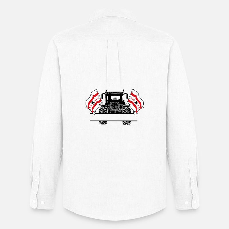 Drenthe_Tractor_Custom_Edition - Männer Oxford Hemd von Stanley/Stella - Weiß