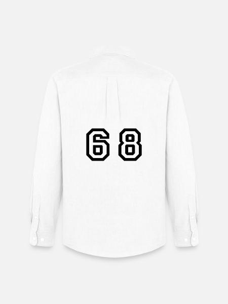 Number - 68 - Sixty Eight - Men's Oxford Shirt by Stanley/Stella - white