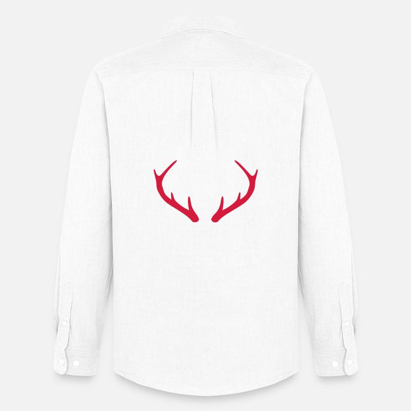 Geweih Hirsch Rentier Geschenk - Männer Oxford Hemd von Stanley/Stella - Weiß