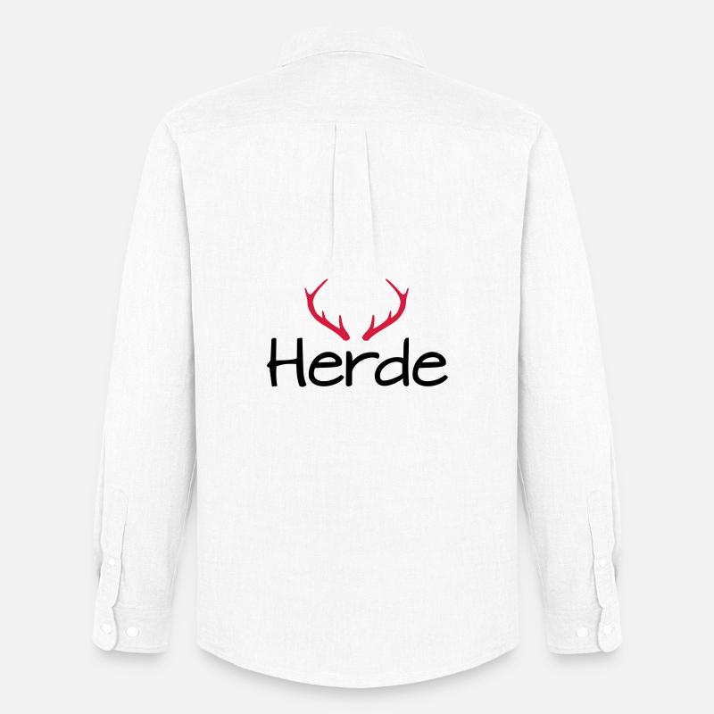 Herde Geweih Hirschgeweih - Männer Oxford Hemd von Stanley/Stella - Weiß