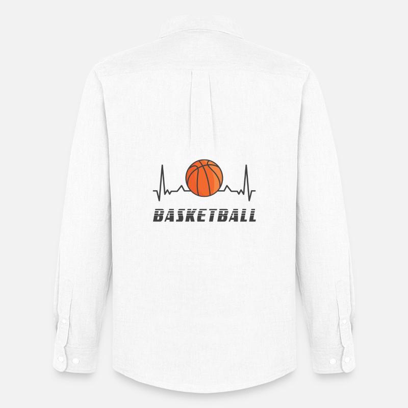 Basketball Herzfrequenz Design - Männer Oxford Hemd von Stanley/Stella - Weiß