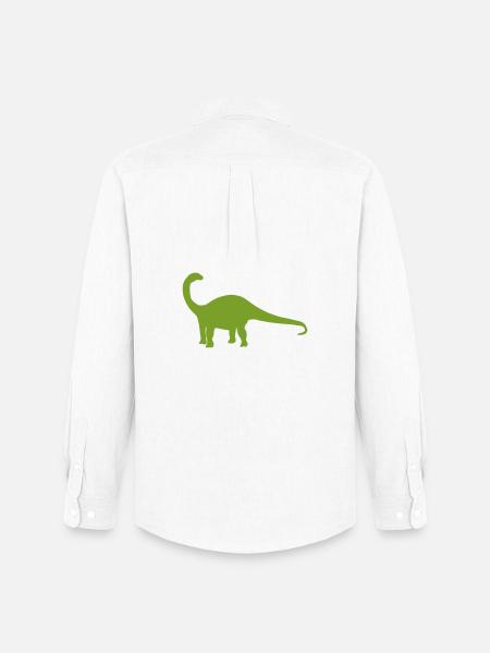 Dinosaur Silhouette Green - Men's Oxford Shirt by Stanley/Stella - white