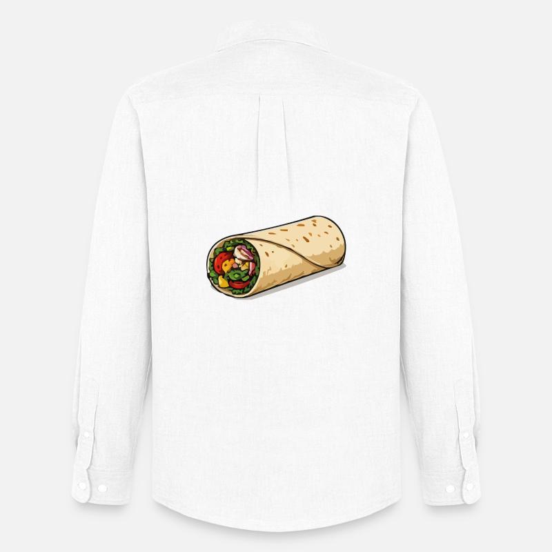 Farbintensiver Burrito-Wrap - Männer Oxford Hemd von Stanley/Stella - Weiß