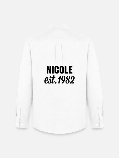Nicole est 1982 - Männer Oxford Hemd von Stanley/Stella - Weiß
