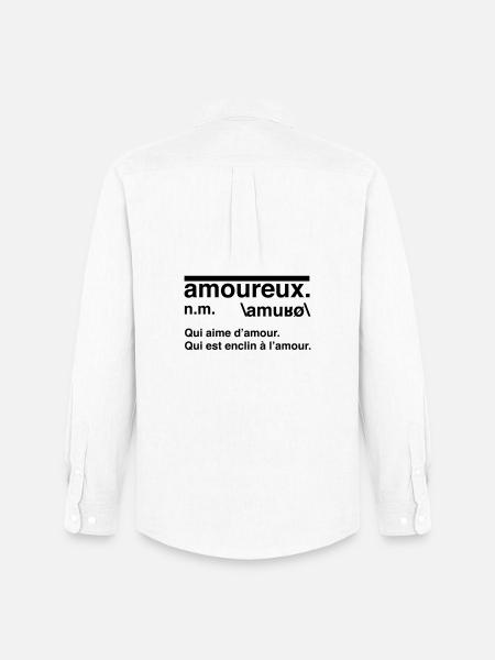 Définition amoureux style dictionnaire - Chemise Oxford homme Stanley/Stella - blanc