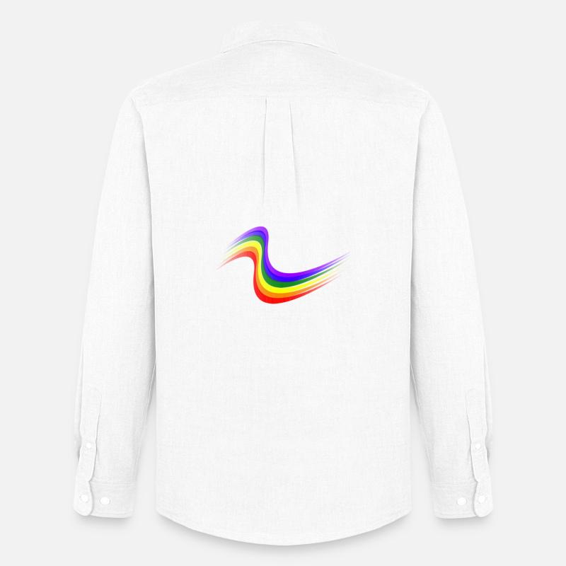 Rainbow wave - Männer Oxford Hemd von Stanley/Stella - Weiß