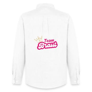 Team Braut Kronen Pink Design - Männer Oxford Hemd von Stanley/Stella - Weiß - Hinten - AI Model Male 185 dark (185cm)