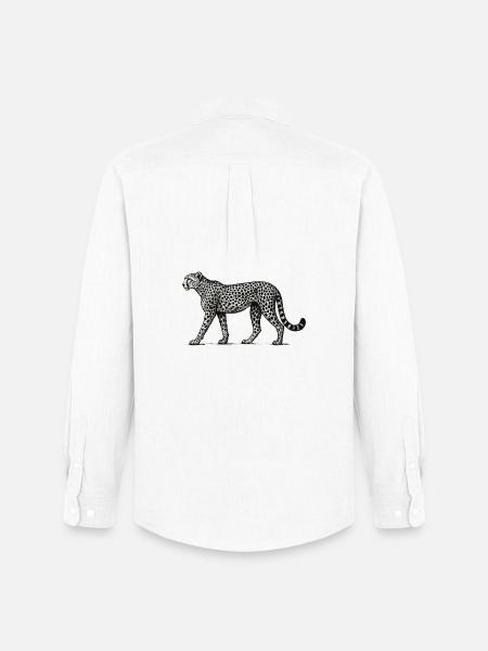 Black and White Leopard Pattern - Men's Oxford Shirt by Stanley/Stella - white