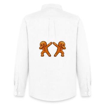 Gingerbread Man Dabbing 2 - Men's Oxford Shirt by Stanley/Stella - white - Back - AI Model Male 185 dark (185cm)