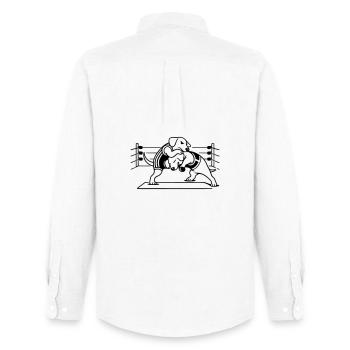 Wrestling Dog Dog - Men's Oxford Shirt by Stanley/Stella - white - Back - AI Model Male 185 dark (185cm)