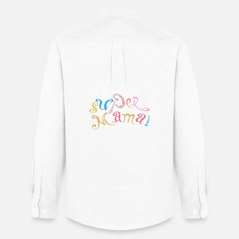 Super Mama  - Männer Oxford Hemd von Stanley/Stella - Weiß