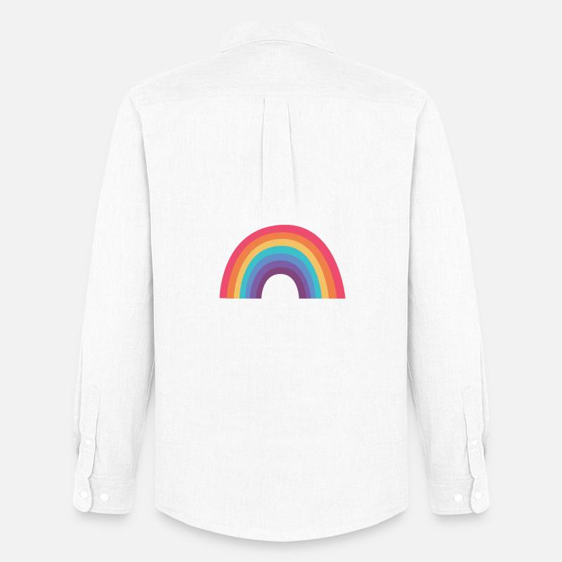 Regenbogenbogen - Männer Oxford Hemd von Stanley/Stella - Weiß