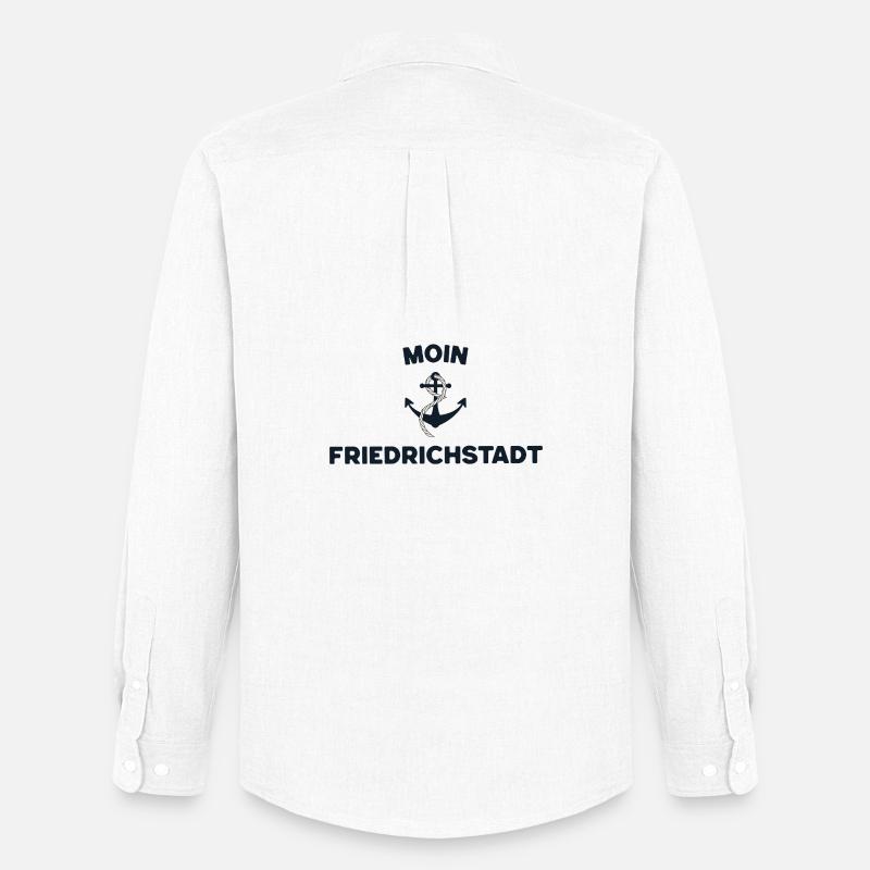 Moin Friedrichstadt – Maritimes Anker Design - Männer Oxford Hemd von Stanley/Stella - Weiß