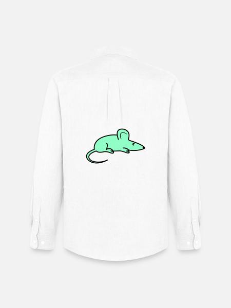Mint Mouse Silhouette - Men's Oxford Shirt by Stanley/Stella - white
