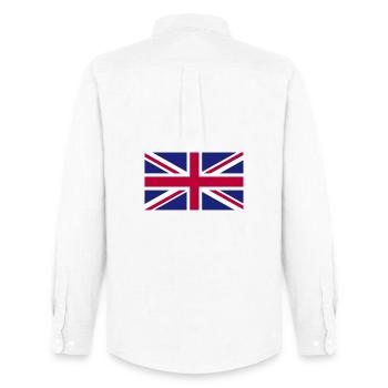 Great Britain National Flag - Men's Oxford Shirt by Stanley/Stella - white - Back - AI Model Male 185 dark (185cm)