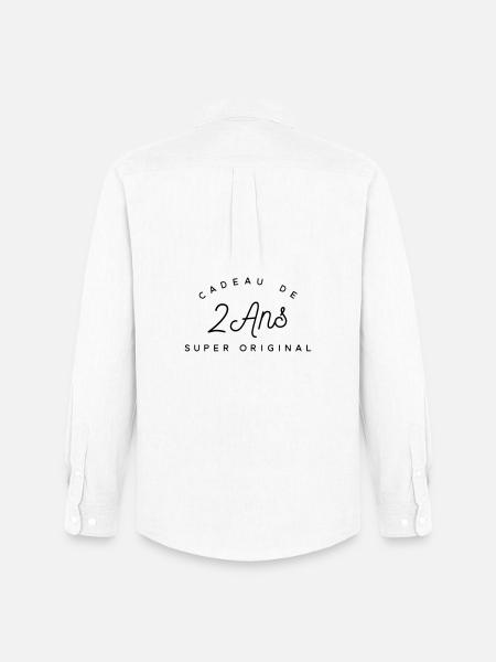 Cadeau 2 ans  - Chemise Oxford homme Stanley/Stella - blanc