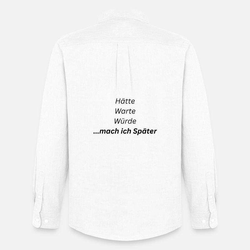 Mach_ich_spaeter - Männer Oxford Hemd von Stanley/Stella - Weiß