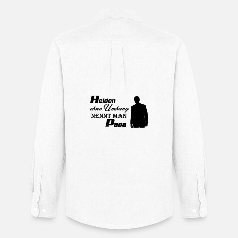 Helden Papa - Männer Oxford Hemd von Stanley/Stella - Weiß