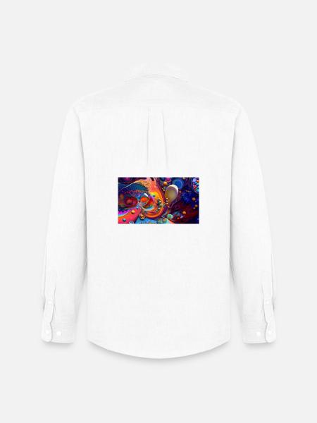 Vivid Abstract Swirl Burst - Men's Oxford Shirt by Stanley/Stella - white