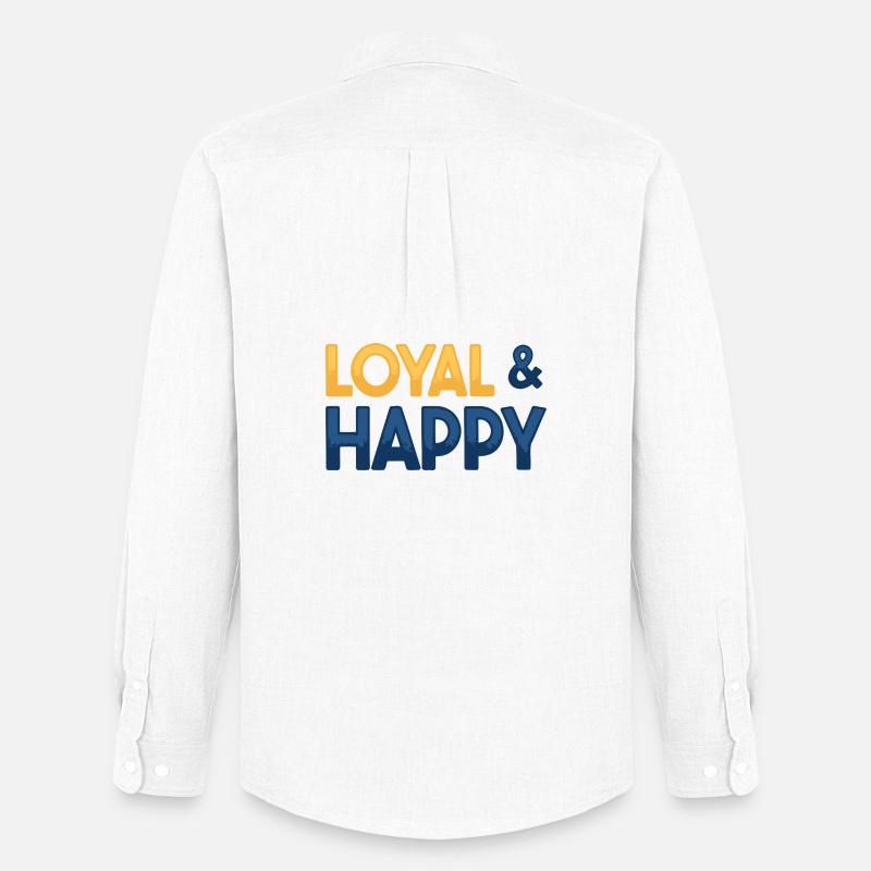 Loyal & glücklich - Männer Oxford Hemd von Stanley/Stella - Weiß