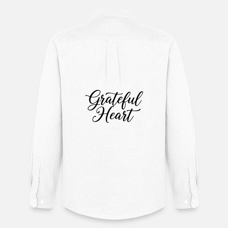 Grateful Heart Script - Männer Oxford Hemd von Stanley/Stella - Weiß