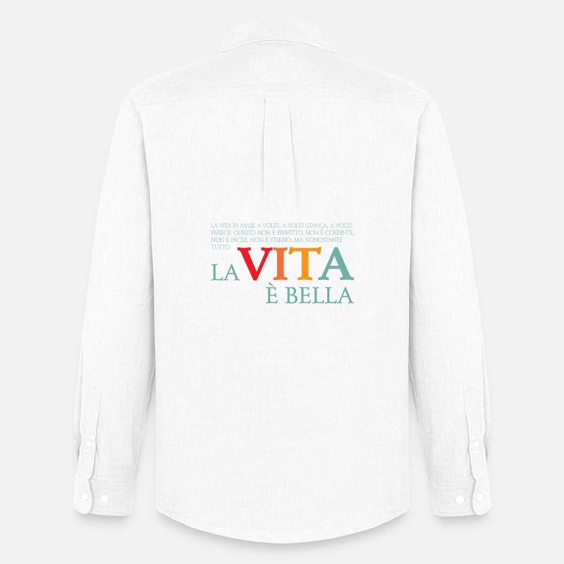La vita e bella - Männer Oxford Hemd von Stanley/Stella - Weiß