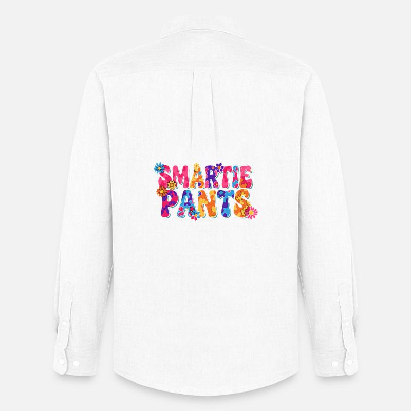 Smartie Pants: Bunte Blüten-Psychedelik - Männer Oxford Hemd von Stanley/Stella - Weiß