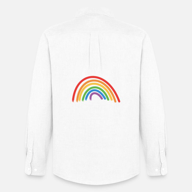 Regenbogen Geschenkidee - Männer Oxford Hemd von Stanley/Stella - Weiß