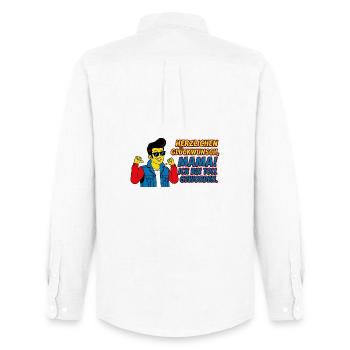 Herzlichen Glückwunsch Mama Sohn Witzig - Männer Oxford Hemd von Stanley/Stella - Weiß - Hinten - AI Model Male 185 dark (185cm)