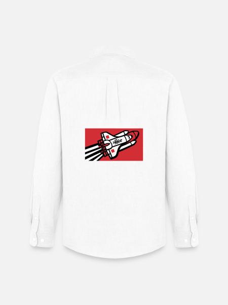 Space Shuttle Graffiti Graphic - Men's Oxford Shirt by Stanley/Stella - white