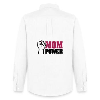 MOM POWER - mère de super-héros - J'AIME MAMAN - maman - Chemise Oxford homme Stanley/Stella - blanc - Dos - AI Model Male 185 dark (185cm)