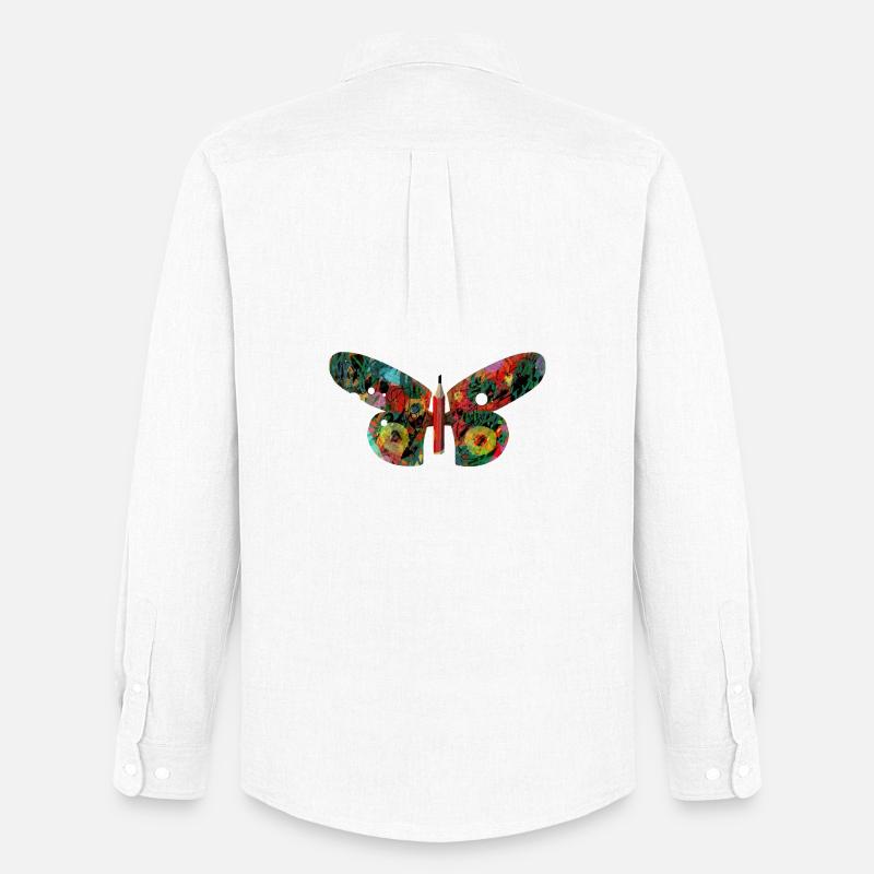 Bunter GraffitiSchmetterling - Männer Oxford Hemd von Stanley/Stella - Weiß