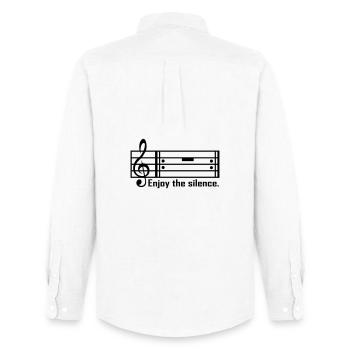 Enjoy the silence - Men's Oxford Shirt by Stanley/Stella - white - Back - AI Model Male 185 dark (185cm)