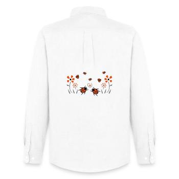 Marienkäfer, Blumen, Glück - Männer Oxford Hemd von Stanley/Stella - Weiß - Hinten - AI Model Male 185 dark (185cm)