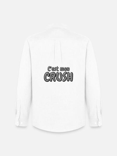 C'est mon crush, crush, béguin - Chemise Oxford homme Stanley/Stella - blanc