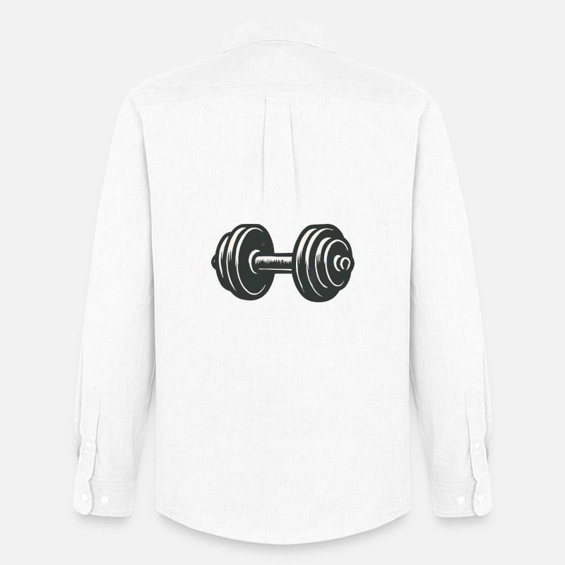 Hantel Kraft Workout Grafik - Männer Oxford Hemd von Stanley/Stella - Weiß