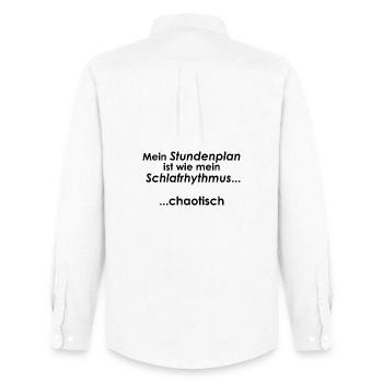 University Saying "Sleep Rhythm" Gift, Students - Men's Oxford Shirt by Stanley/Stella - white - Back - AI Model Male 185 dark (185cm)