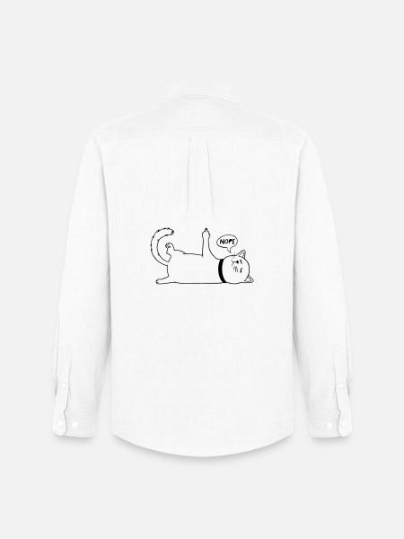 Lazy Cat Cat Lover Cat Owner Saying - Men's Oxford Shirt by Stanley/Stella - white