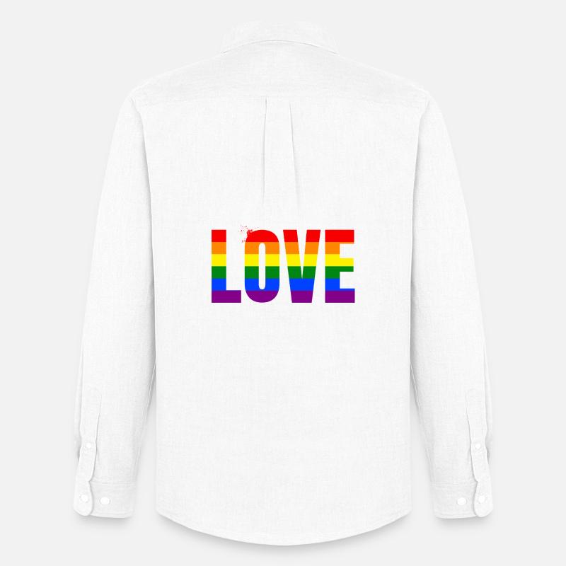 LOVE Rainbow Statement – Bold Equality Message - Männer Oxford Hemd von Stanley/Stella - Weiß