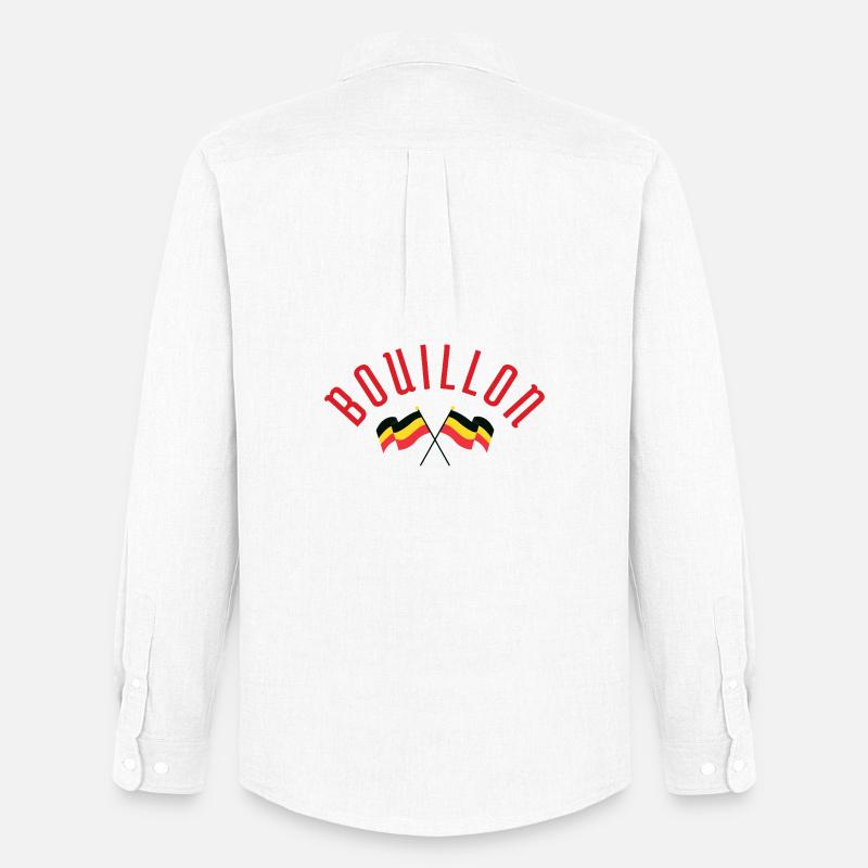 Bouillon Crossed Belgian Flags Emblem - Männer Oxford Hemd von Stanley/Stella - Weiß