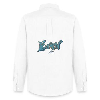 Contour bleu graffiti de Berlin - Chemise Oxford homme Stanley/Stella - blanc - Dos - AI Model Male 185 dark (185cm)