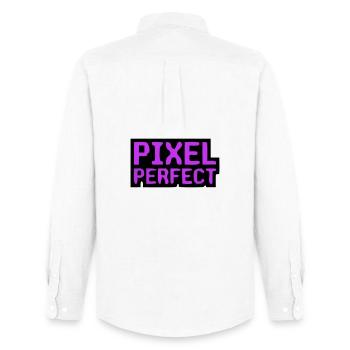 Pixel Perfect Schriftzug Gamer - Männer Oxford Hemd von Stanley/Stella - Weiß - Hinten - AI Model Male 185 dark (185cm)